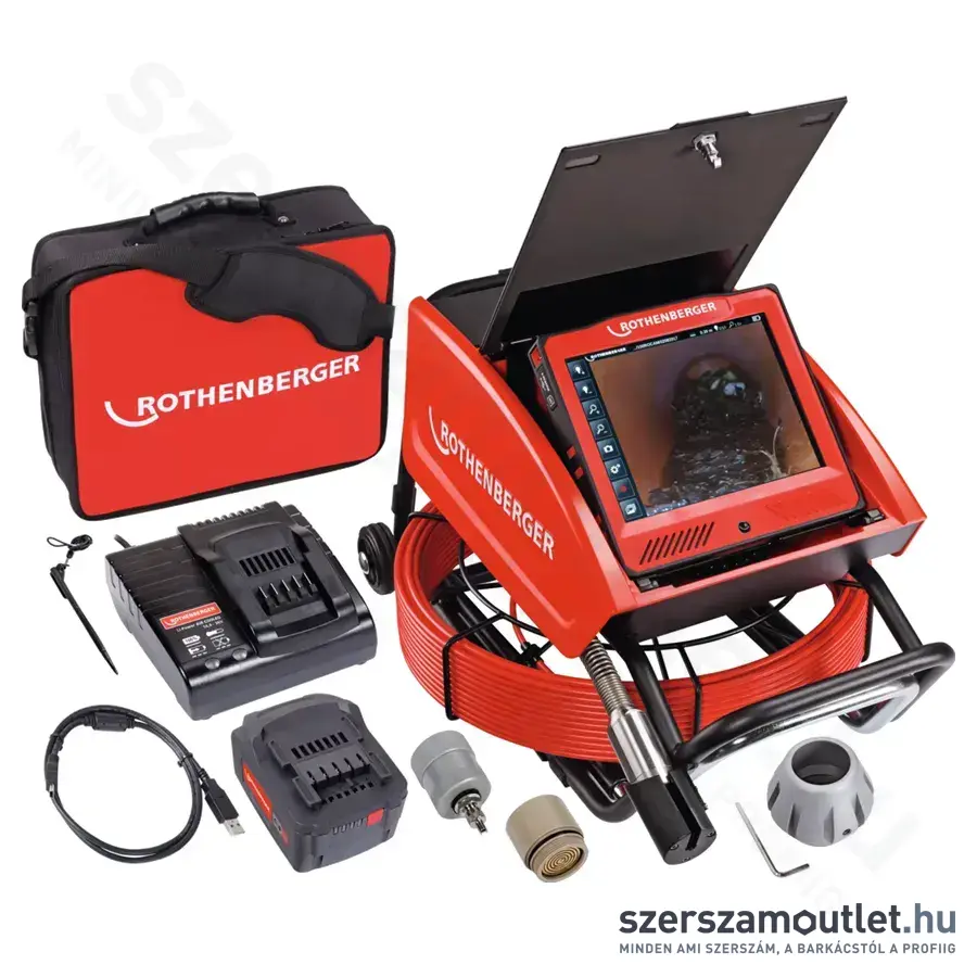ROTHENBERGER Rocam 4 Plus Csőkamera, 65m kábel, 30mm fej, IP68, 720x600px (4,0Ah/18V)