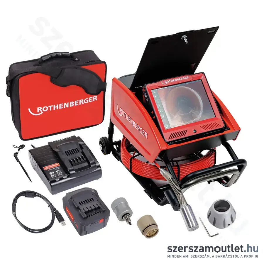 ROTHENBERGER Rocam 4 Plus Csőkamera, 30m kábel, 40mm fej, IP68, 720x600px (4,0Ah/18V)