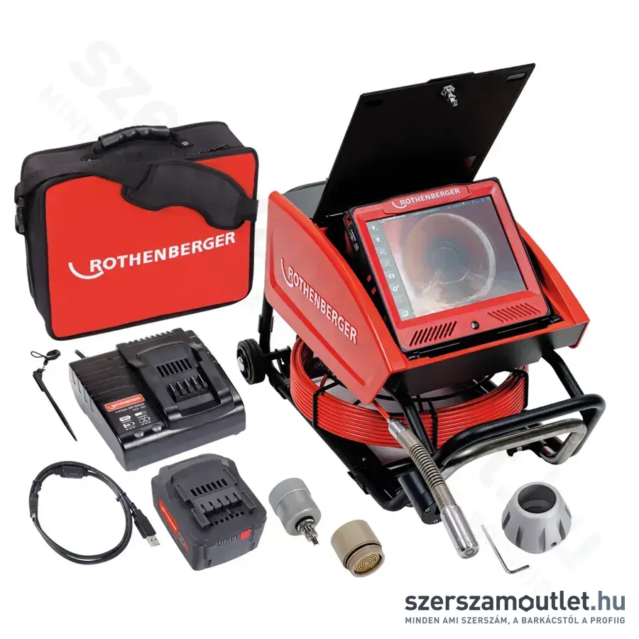 ROTHENBERGER Rocam 4 Plus Csőkamera, 30m kábel, 30mm fej, IP68, 720x600px (4,0Ah/18V)