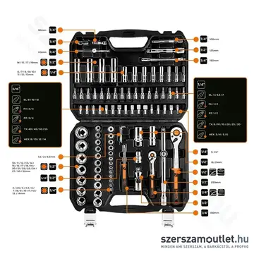 NEO TOOLS Dugókulcs -és bitkészlet 1/4