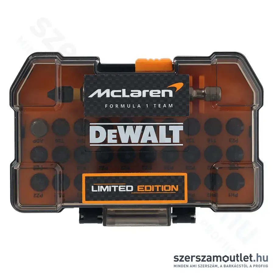 DEWALT × MCLAREN DT70901T-QZ 32 RÉSZES BITHEGY KÉSZLET + Impact Ready bittartó