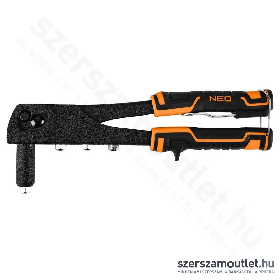 NEO TOOLS Popszegecshúzó acél és alumínium szegecsekhez + szegecs készlet 2,4-3,2-4-4,8mm, 60db-os