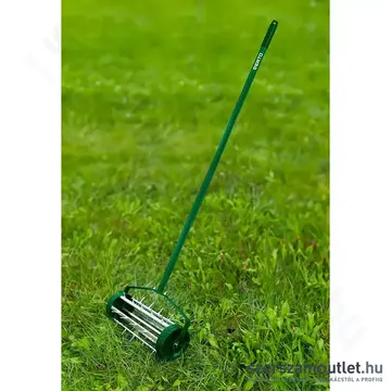 VERTO Fűszellőztető/gyepszellőztető, kézi, 27tüske, 15cm dobátmérő, 137cm