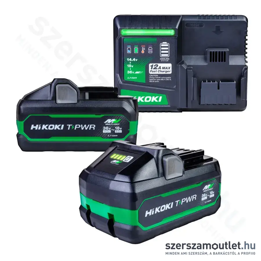 HIKOKI UC36YSL2WAZ MULTI VOLT T-PWR Akku csomag + gyorstöltő (2x18V/8,0Ah-36V/4,0Ah)