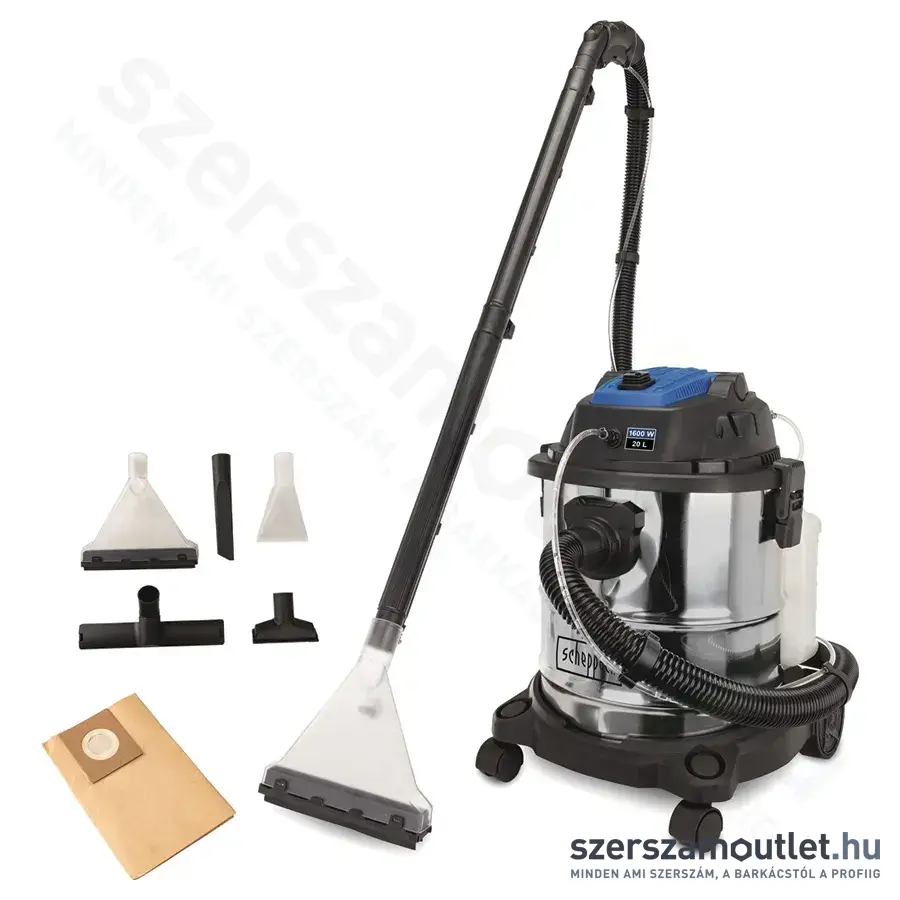 SCHEPPACH SPRAYVAC 20 Szőnyeg és kárpittisztító száraz/nedves porszívó (1600W/20l)