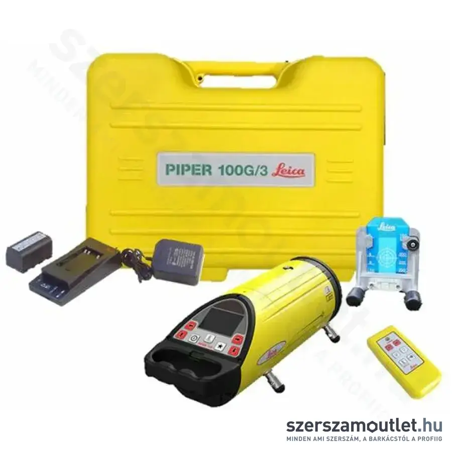 LEICA PIPER 100G (3R) Zöld csőlézer, koffer, akku, akkutöltő, távirányító, céltábla