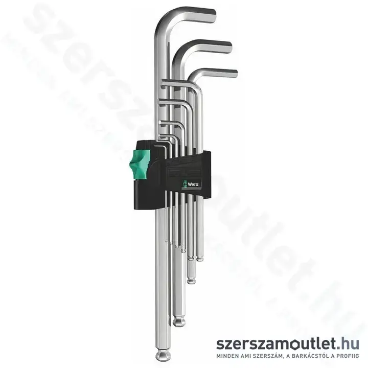WERA 950/9 Hosszított imbuszkulcs készlet krómozott 9 részes (1,5-10mm)