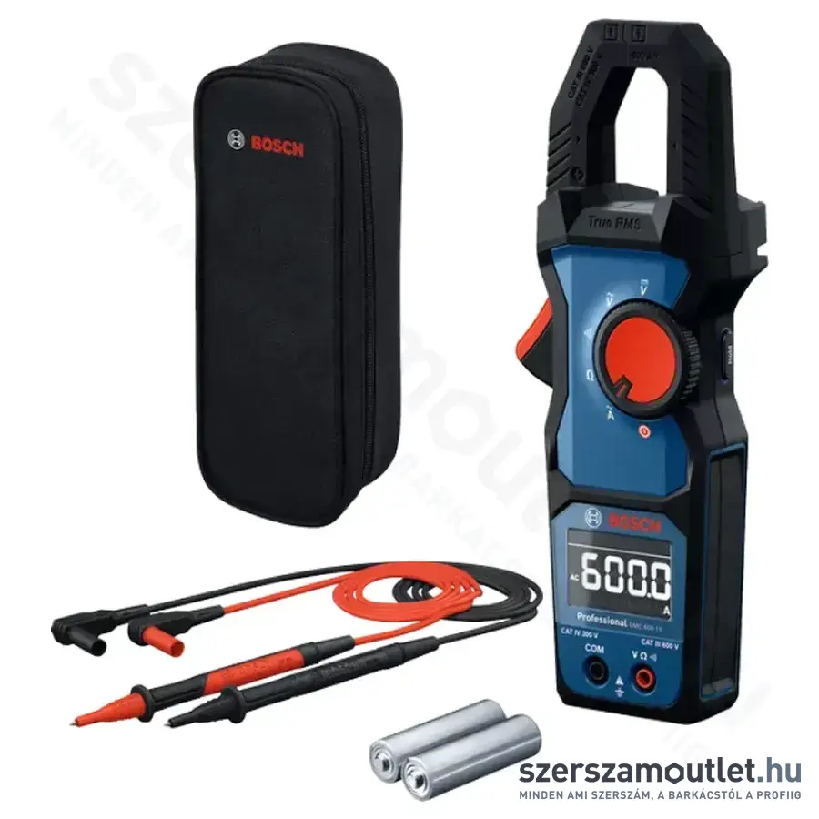 BOSCH GMC 600-15 Professional Digitális Multiméter Lakatfogó IP54, LCD, 600V