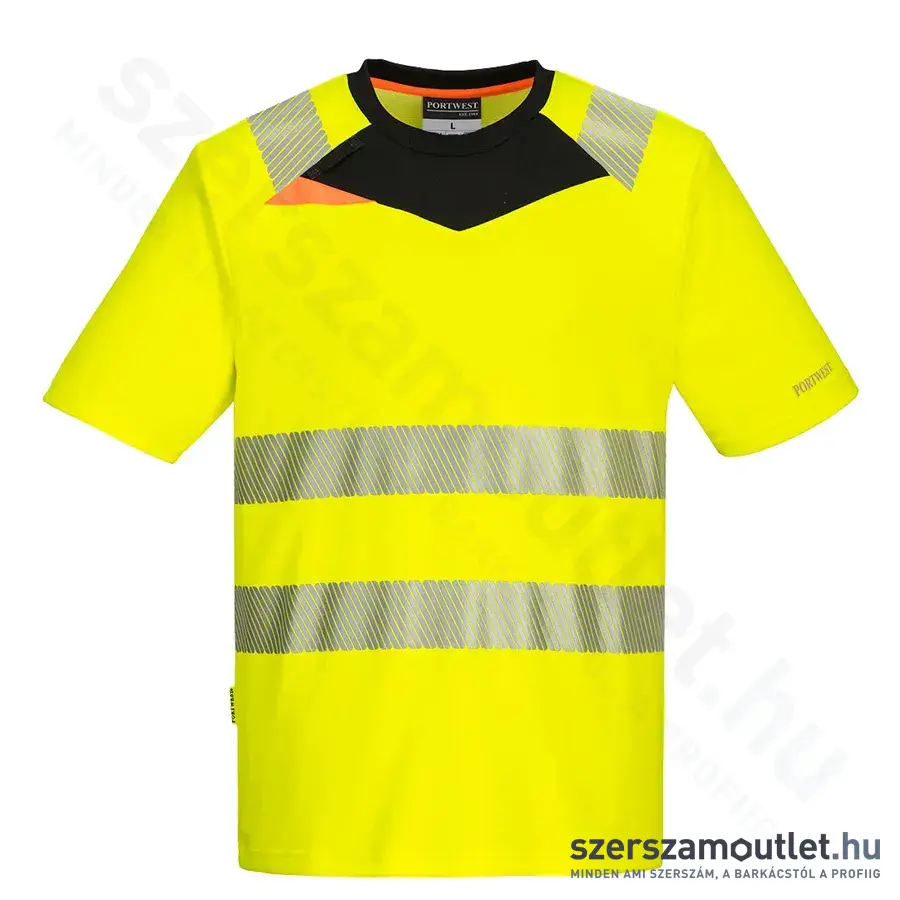 PORTWEST DX413 DX4 Hi-Vis Póló S-es (Sárga/Fekete)