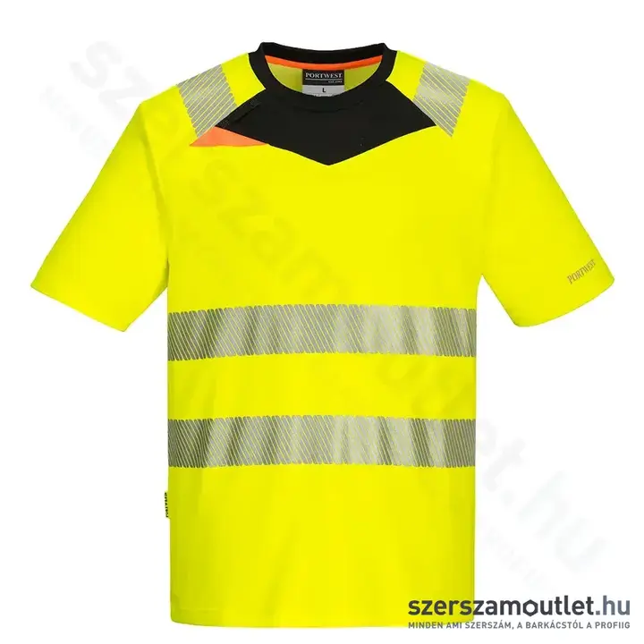 PORTWEST DX413 DX4 Hi-Vis Póló S-es (Sárga/Fekete)
