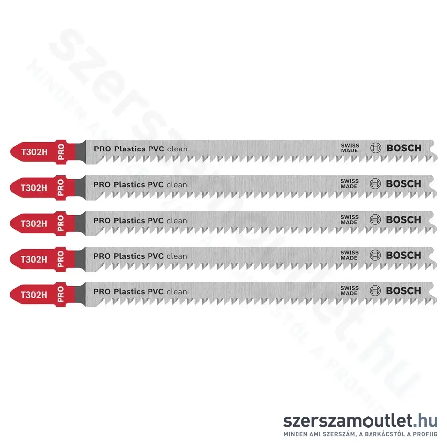 BOSCH PRO Plastics PVC clean T302H Szúrófűrészlap 11TPI, 132mm (5db/csomag)