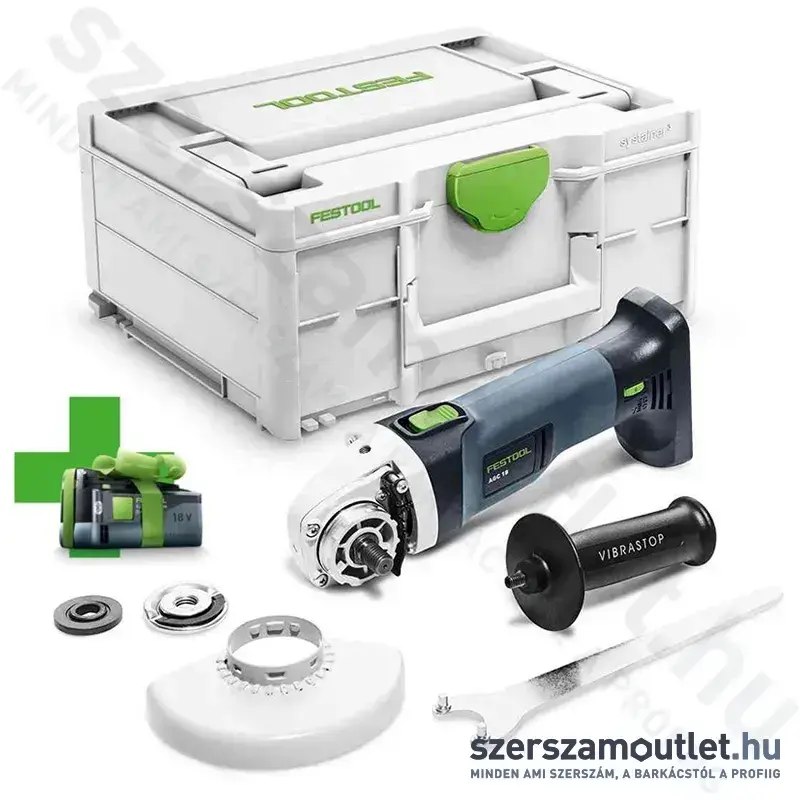 FESTOOL AGC 18-125 EB-Basic Akkus sarokcsiszoló Systainer-ben (18V) (AJÁNDÉK AKKUVAL, TÖLTŐ NÉLKÜL!)