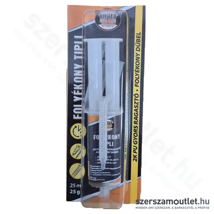UNITED SEALANTS Folyékony tipli készlet 25ml + 2db szitahüvely 8mm + 2db mixer