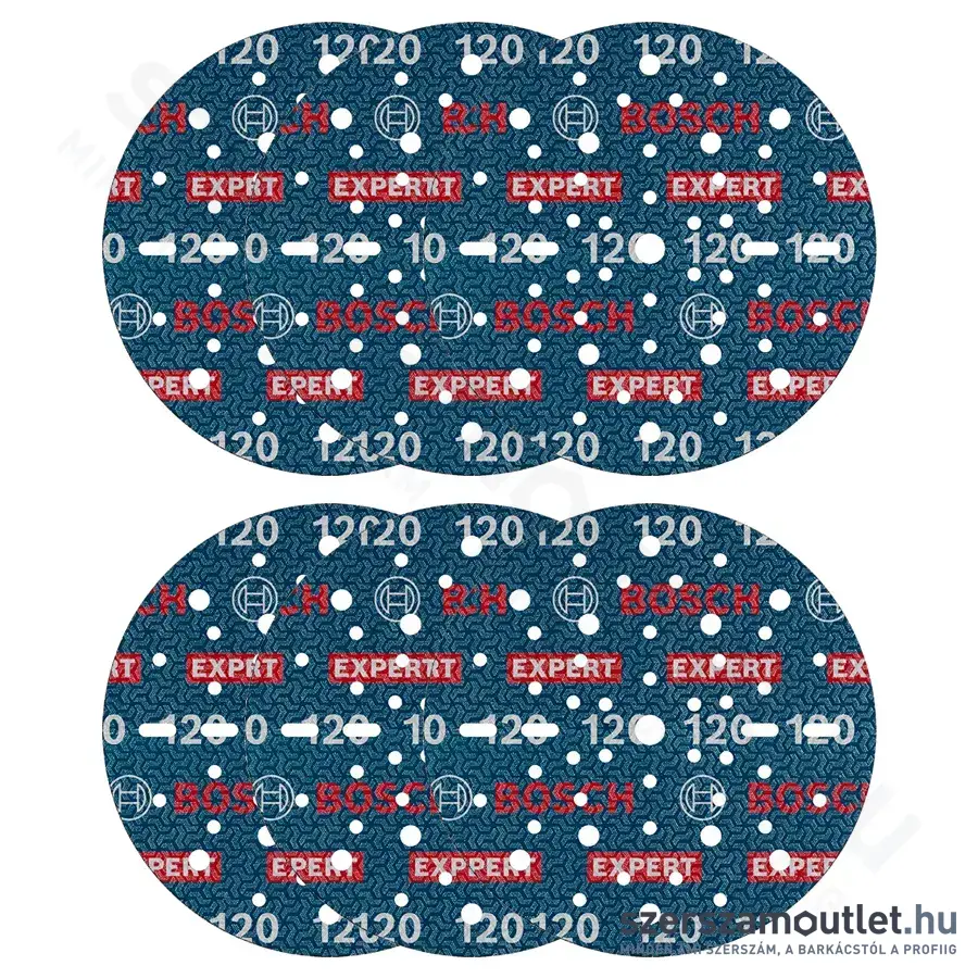 BOSCH EXPERT O780 Foil Csiszolótárcsa excentercsiszolókhoz, G120, 150mm (6db/csomag)