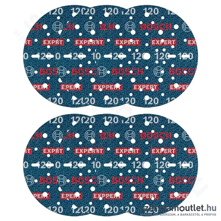 BOSCH EXPERT O780 Foil Csiszolótárcsa excentercsiszolókhoz, G120, 150mm (6db/csomag)