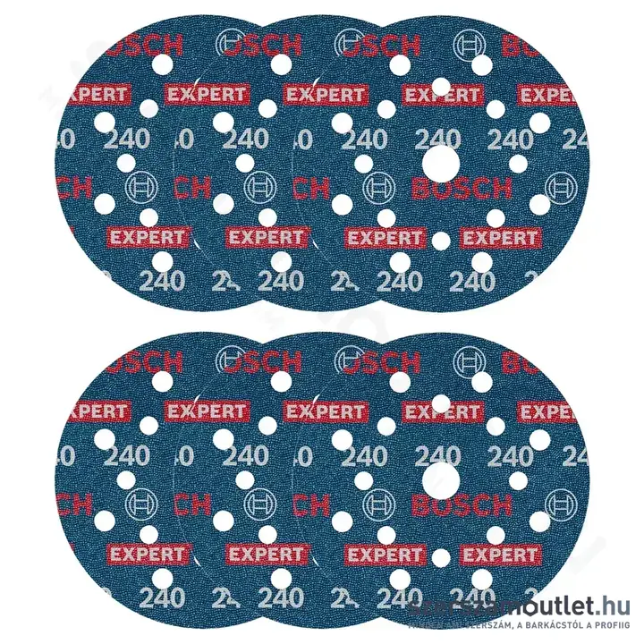 BOSCH EXPERT O780 Foil Csiszolótárcsa excentercsiszolókhoz, G240, 125mm (6db/csomag)
