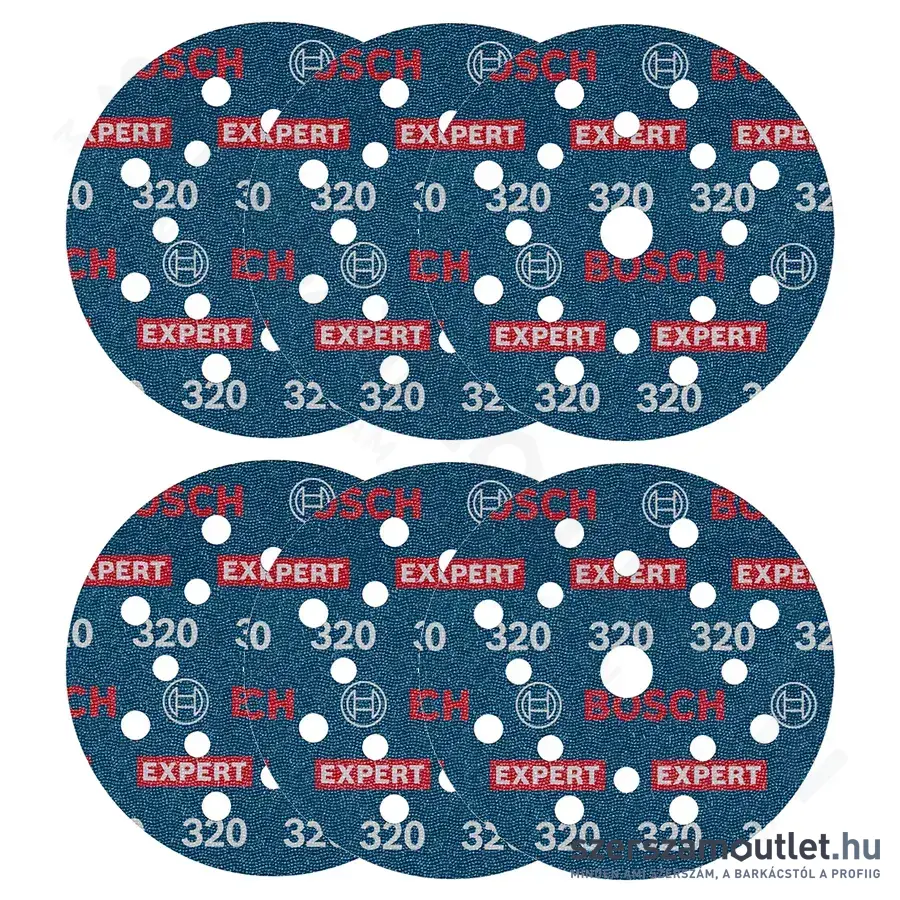 BOSCH EXPERT O780 Foil Csiszolótárcsa excentercsiszolókhoz, G320, 125mm (6db/csomag)