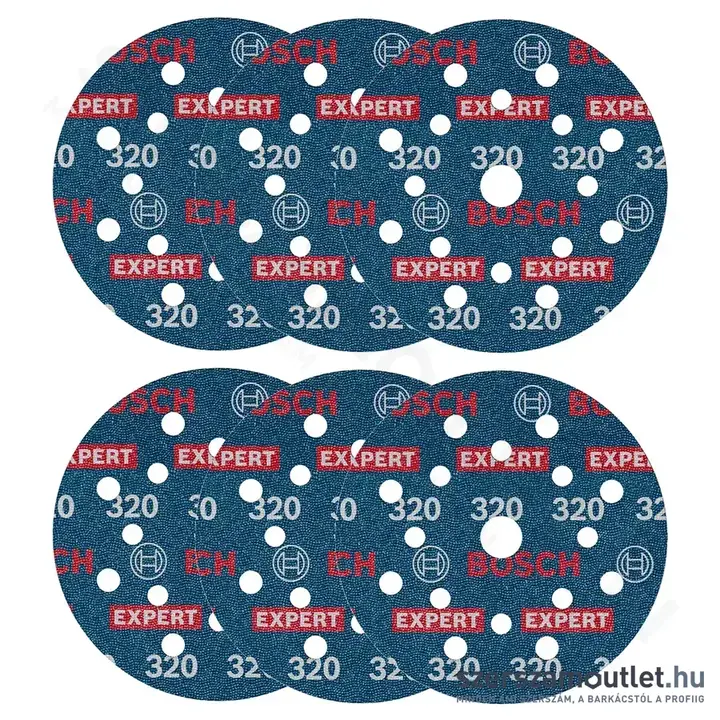 BOSCH EXPERT O780 Foil Csiszolótárcsa excentercsiszolókhoz, G320, 125mm (6db/csomag)