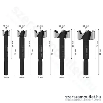 BOSCH EXPERT Forstner fúrószárkészlet fához, 15-35mm, 5db-os