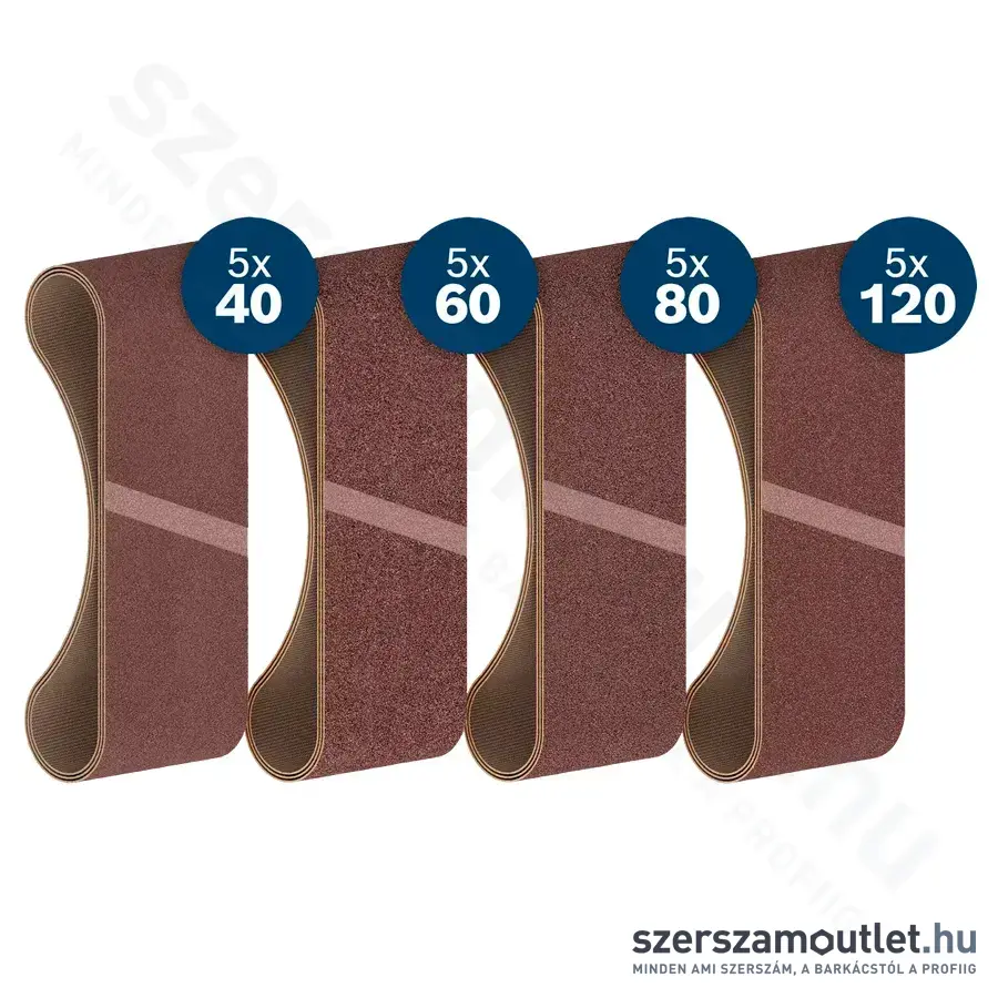 BOSCH PRO X440 Csiszolószalag készlet, G40/G60/G80/G120, 100x610mm, 20db-os