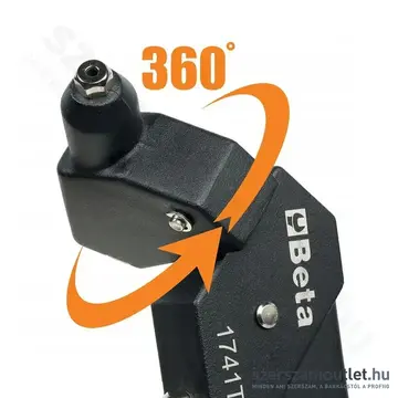 BETA 1741TR Popszegecshúzó elforgatható fejjel, 360°, 2,4-4,8mm + 4db cserélhető betét