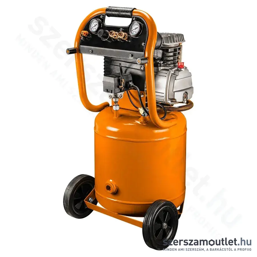 NEO TOOLS Kompresszor, 40l, álló, 8bar, 184l/perc, 2 nyomásmérő, olajkenésű, 1500W/230V