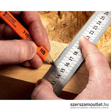 NEO TOOLS Acél vonalzó, rozsdamentes, 50cm