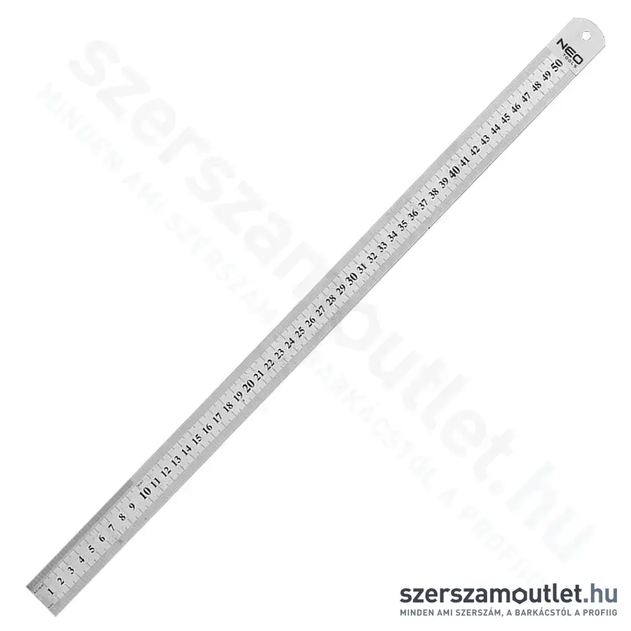 NEO TOOLS Acél vonalzó, rozsdamentes, 50cm