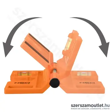 NEO TOOLS Oszlopvízmérték, állítható mágneses szárak, 3 libella, 15°-180°, 209mm