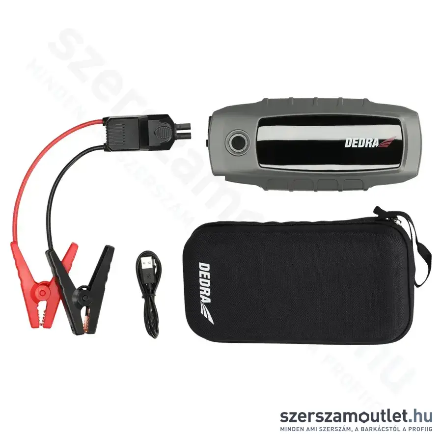 DEDRA Power bank indítófunkcióval, Li-Ion, 16000mAh, LCD kijelző