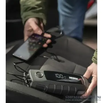 DEDRA Power bank indítófunkcióval, Li-Ion, 16000mAh, LCD kijelző