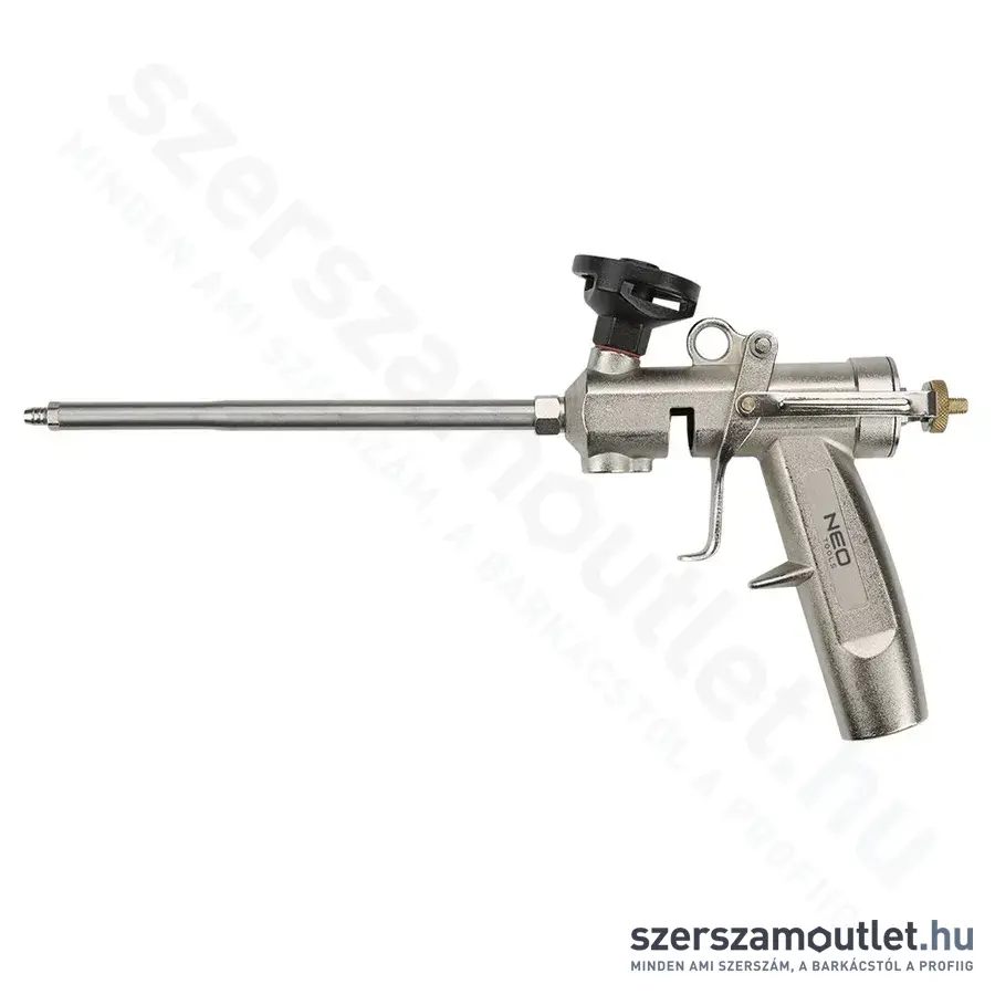 NEO TOOLS Kinyomópisztoly purhabhoz, teflon szelep, sárgaréz fej, nikkel bevonatú test, 345mm