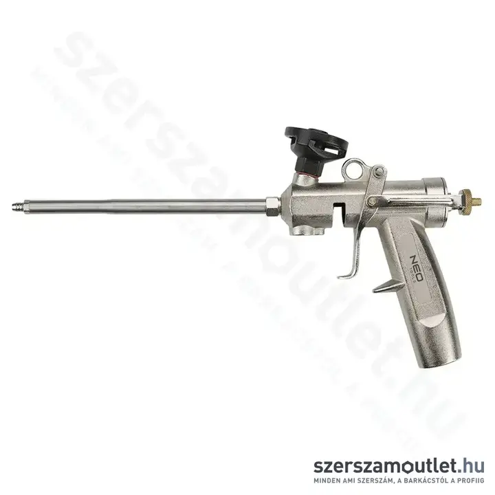 NEO TOOLS Kinyomópisztoly purhabhoz, teflon szelep, sárgaréz fej, nikkel bevonatú test, 345mm