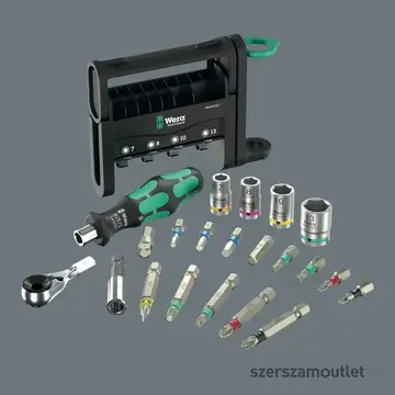 WERA Tool-Check Modular 1 Csavarhúzó bit -és dugókulcs készlet, PH/PZ/TX/HX, 7-13mm, 21db-os