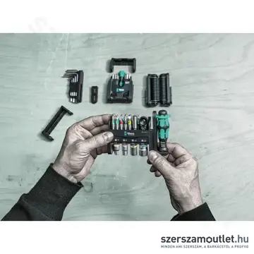 WERA Tool-Check Modular 1 Csavarhúzó bit -és dugókulcs készlet, PH/PZ/TX/HX, 7-13mm, 21db-os