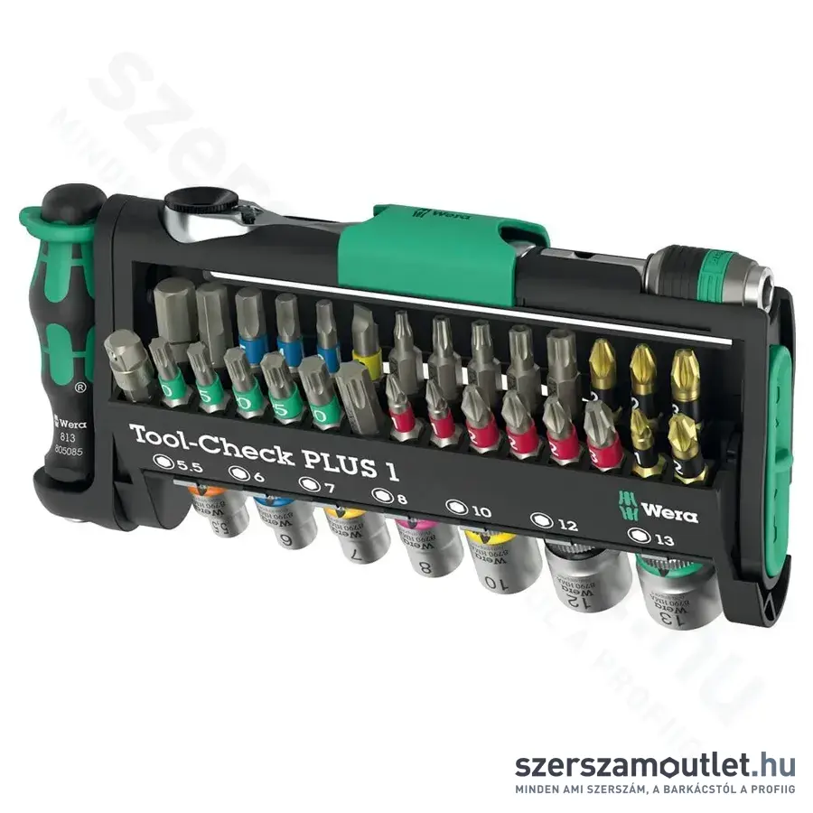 WERA Tool-Check PLUS 1 Dugókulcs -és bitkészlet, PH/PZ/TX/SL/HX, 5,5-13mm, 39db-os