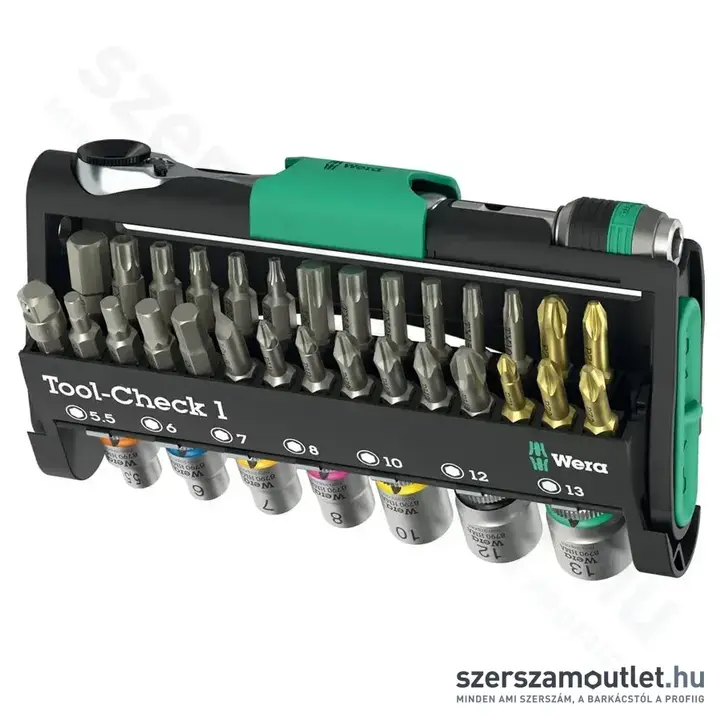 WERA Tool-Check 1 Dugókulcs -és bitkészlet, PH/PZ/TX/SL/HX, 5,5-13mm, 38db-os