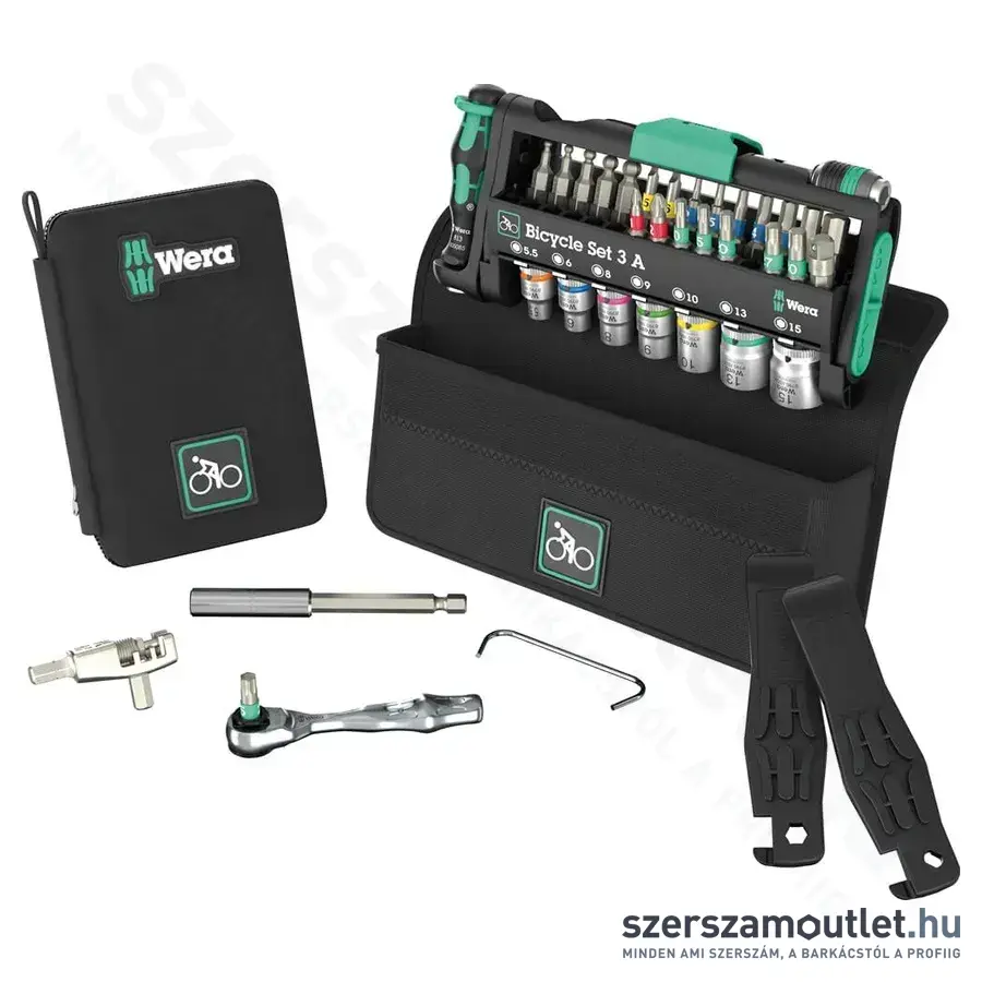 WERA Bicycle Set 3 A Vegyes szerszámkészlet kerékpárosoknak, PH/TX/SL/HX, 5,5-15mm, 40db-os