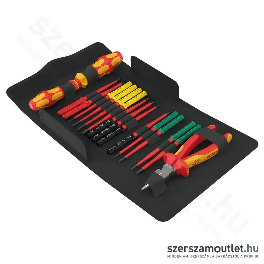 WERA Kraftform Kompakt VDE 17 Extra vékony csavarhúzó bitkészlet, PH/PZ/PZ-SL/TX/SL, 17db-os