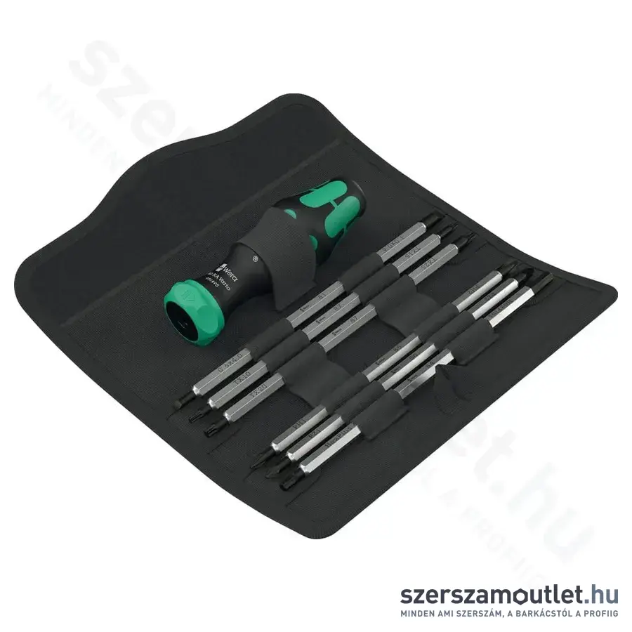 WERA Kraftform Kompakt Vario RA Hosszított, racsnis bitkészlet markolattal, PH/PZ/TX/HX/SL, 7db-os