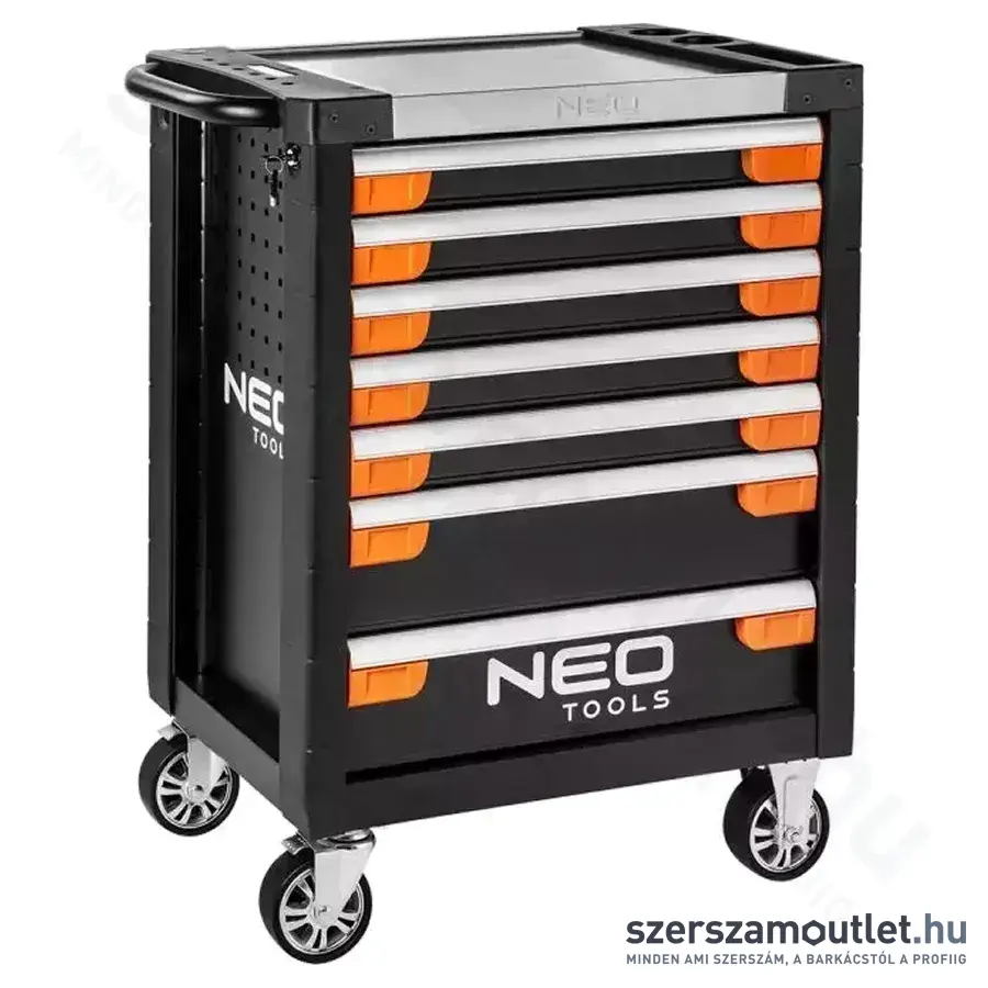 NEO TOOLS Műhelykocsi, 7 fiókos, 805x972x460mm + szerszámkészlet 174db-os