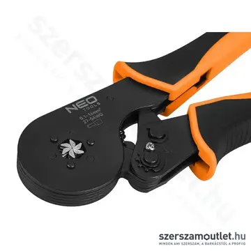 NEO TOOLS Krimpelő-, érvéghüvelyfogó, hatszög pofa, 0,1-16mm2, 205mm