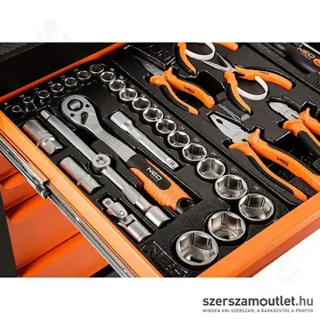 NEO TOOLS Műhelykocsi, 7 fiókos, 680x460x1030mm + szerszámkészlet 176db-os
