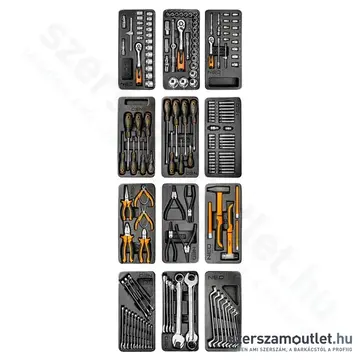 NEO TOOLS Műhelykocsi, 7 fiókos, 680x460x1030mm + szerszámkészlet 176db-os