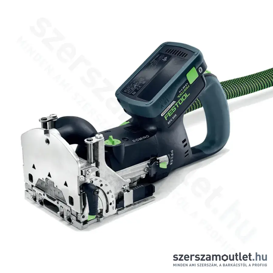 FESTOOL DFC 500 E-Basic Akkus dübelmaró, 12-28mm, 0°-90°, 18V (Akku és töltő nélkül!) szeptembertől