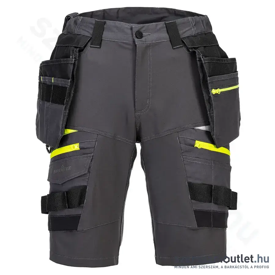 PORTWEST DX444 Lengőzsebes rövidnadrág 33-as (Szürke)