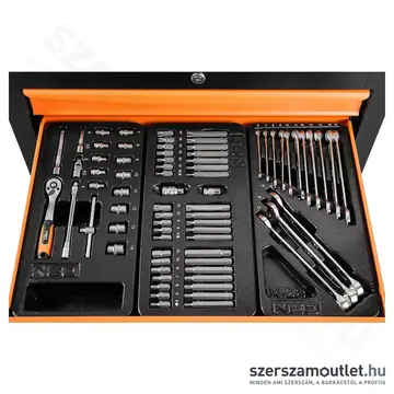NEO TOOLS Műhelykocsi, 5 fiókos, 680x460x825mm + szerszámkészlet, 117db-os