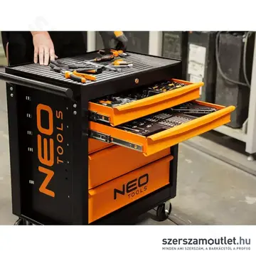 NEO TOOLS Műhelykocsi, 5 fiókos, 680x460x825mm + szerszámkészlet, 117db-os