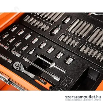 NEO TOOLS Műhelykocsi, 5 fiókos, 680x460x825mm + szerszámkészlet, 117db-os