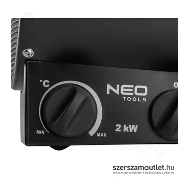 NEO TOOLS Ipari elektromos hősugárzó termosztáttal, szabadonálló, 253m3/h, 2000W/230V
